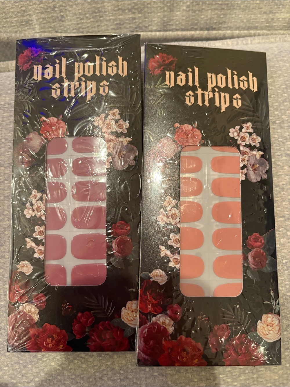 NWT BUNDLE 2x Nail Polish Strips Pack - Pink & Peach Peel-On Nail Wraps